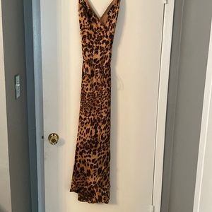 Lulus leopard print dress with tie